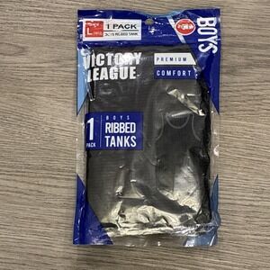 Victory League Boy 1ct Ribbed Tank Black Premium Comfort Size L (10/12)